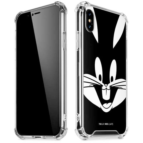 Looney Tunes Bugs Bunny Plain Black and White iPhone XS Max Clear Case